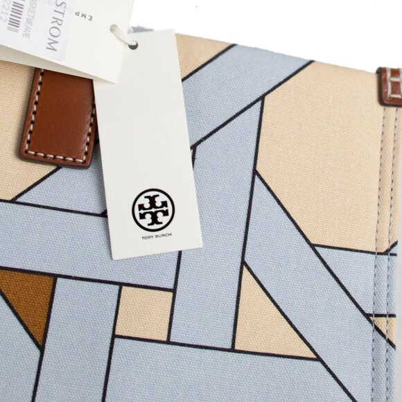 Tory Burch Ella Cotton Canvas Basketweave Tote - Picture 14 of 15